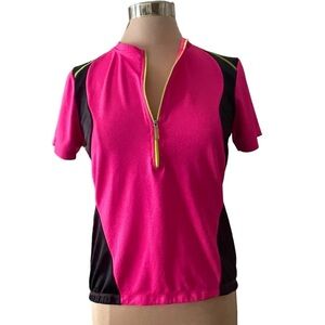 Nishiki | Cycling Jersey Short Sleeves Hot Pink & Black Womens size Large
